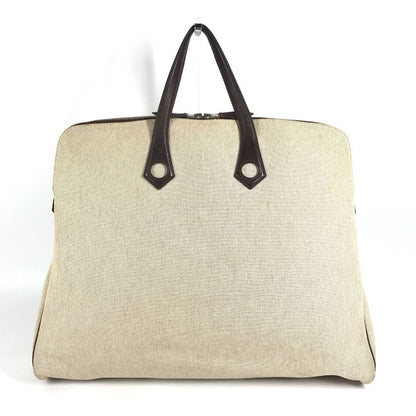 Hermes Tote Sac Eve GM Leather Canvas Beige