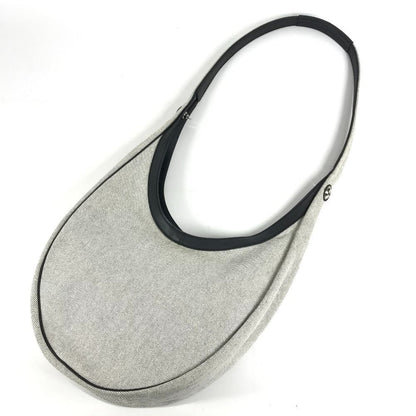 Hermes Shoulder Bag Sac Luco Leather Canvas Navy