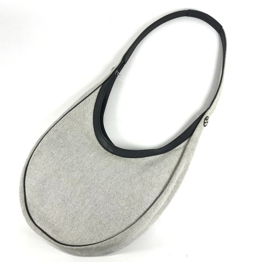 Hermes Shoulder Bag Sac Luco Leather Canvas Navy
