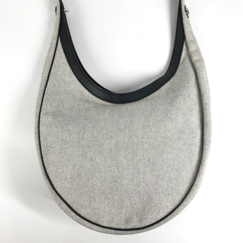 Hermes Shoulder Bag Sac Luco Leather Canvas Navy — view 3