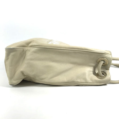 Chanel Shoulder Bag Camellia Logo Leather Beige — view 3