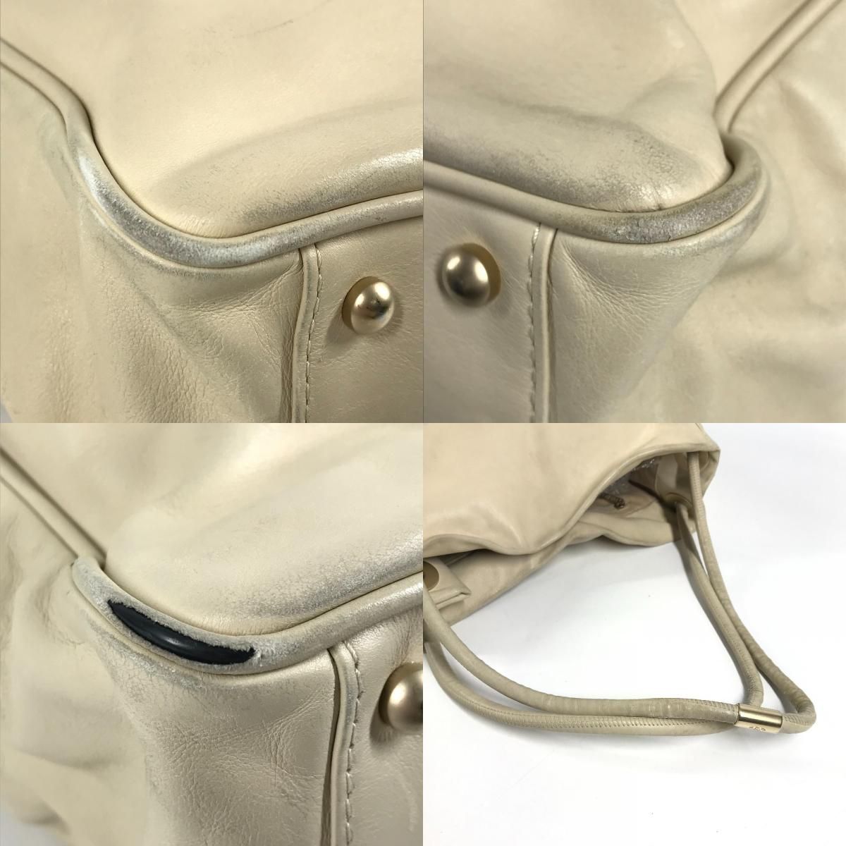 Chanel Shoulder Bag Camellia Logo Leather Beige — view 7