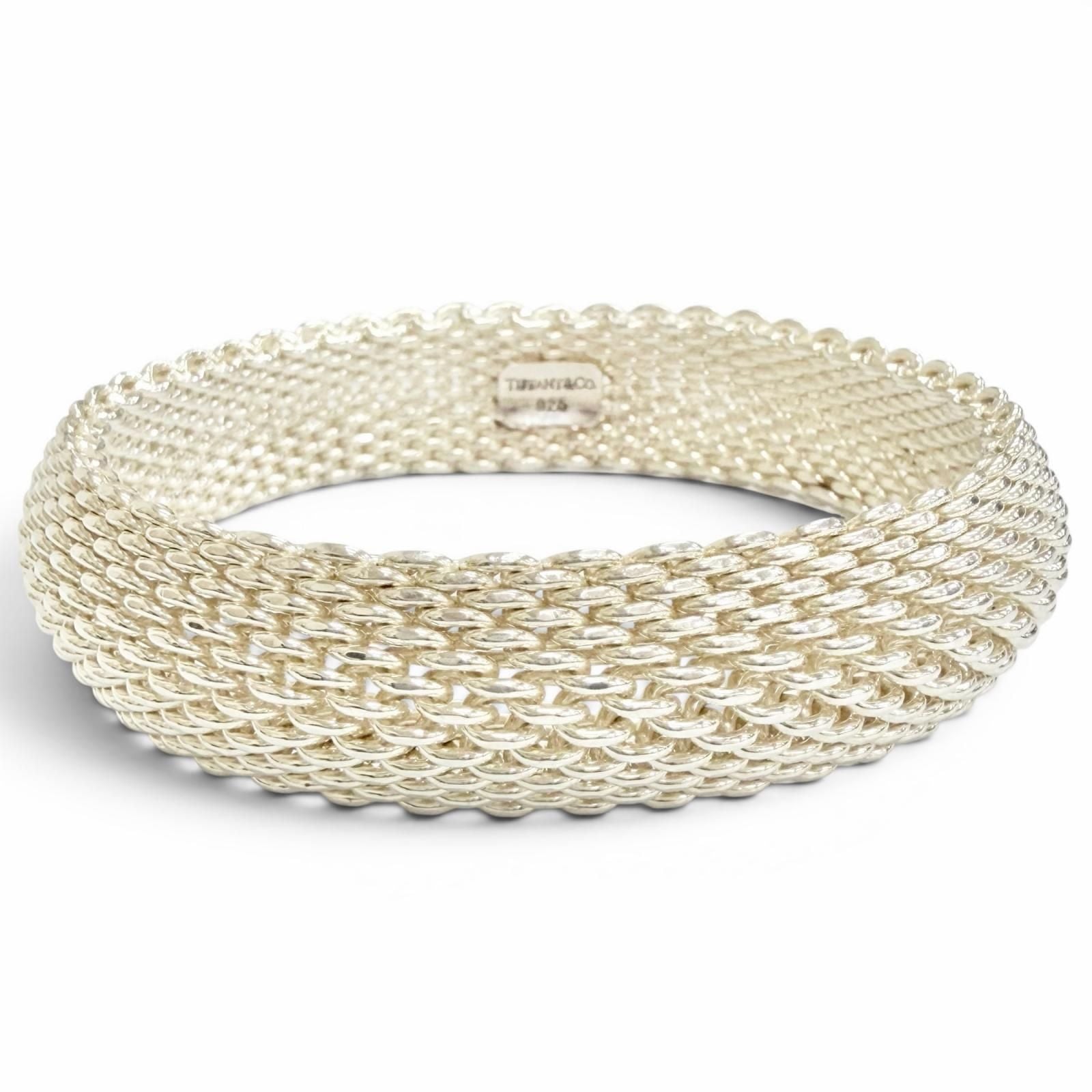 Tiffany & Co Somerset 925 Mesh Bangle Bracelet Silver Recommended