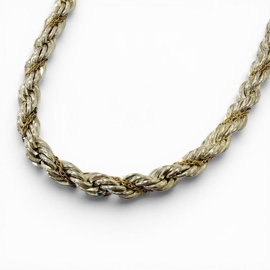 Tiffany & Co 750 Twist Chain Screw Necklace Silver Gold