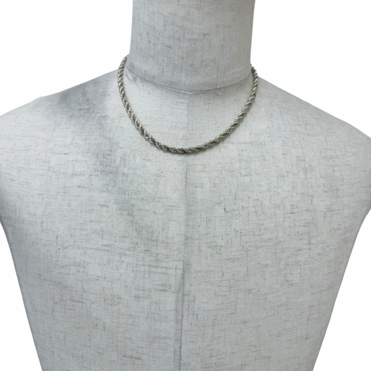 Tiffany & Co 750 Twist Chain Screw Necklace Silver Gold — view 2