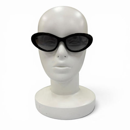 Chanel Cat Eye Side Logo Sunglasses Black Gold Demo Lens Eyewear — view 2