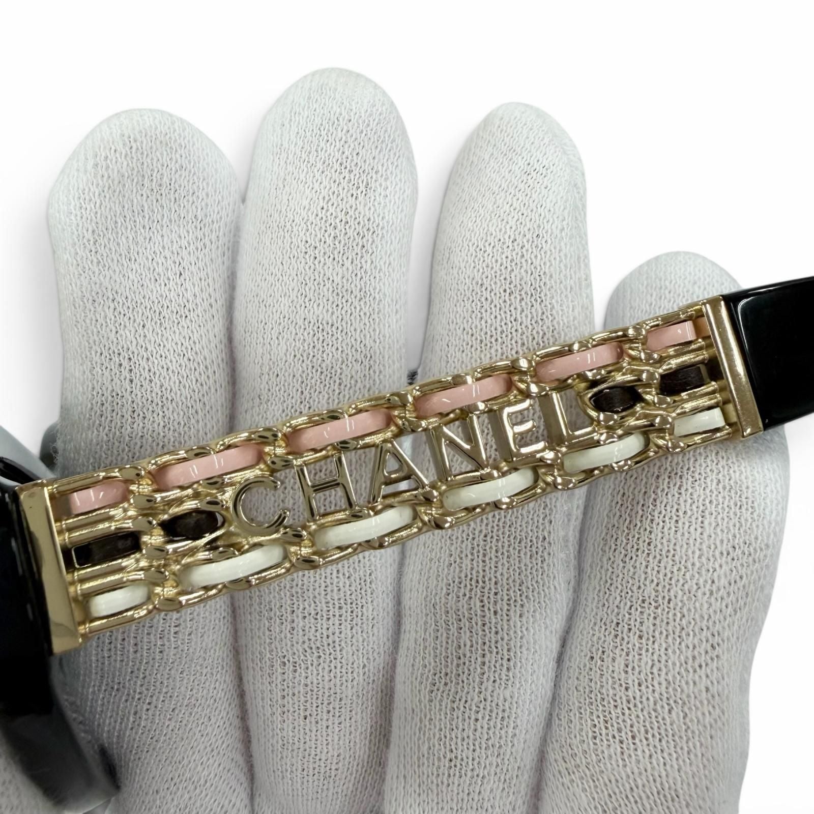 Chanel Cat Eye Side Logo Sunglasses Black Gold Demo Lens Eyewear — view 9