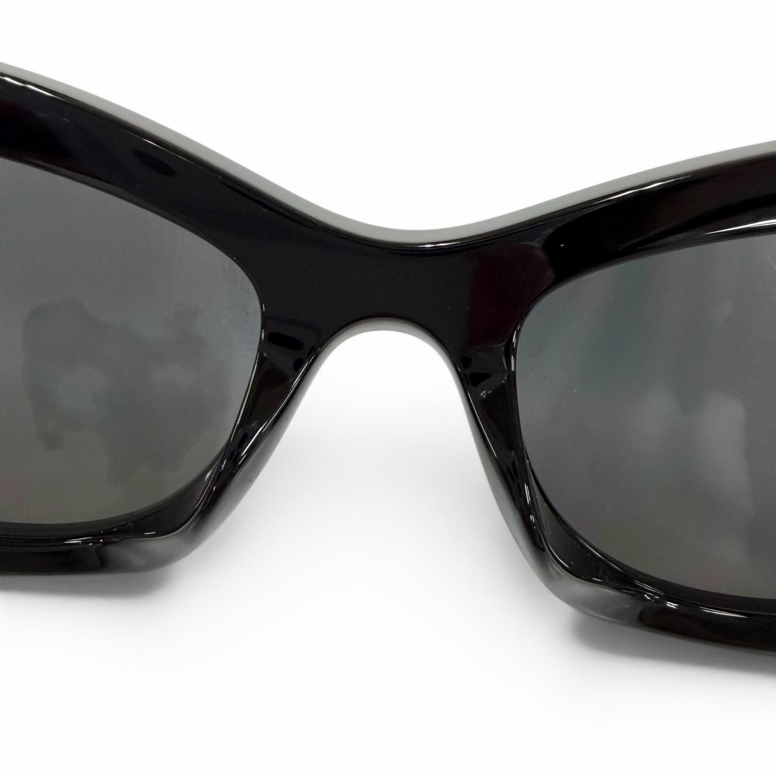 Chanel Cat Eye Side Logo Sunglasses Black Gold Demo Lens Eyewear — view 7