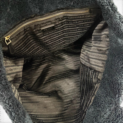Prada Terry Tote Logo Dark Navy — view 7