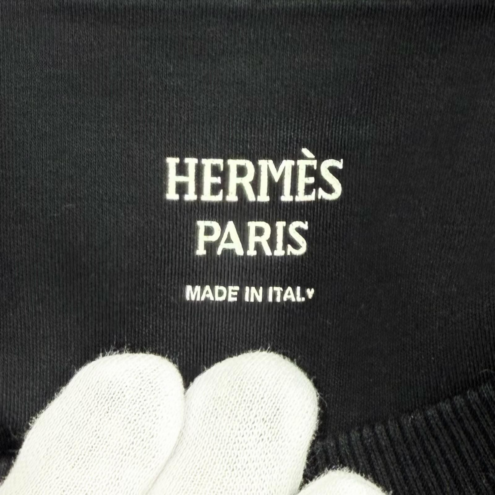 Hermes Cotton 100% Palefroi Calf Lace Short Sleeve T-Shirt Dress Black 34 — view 6