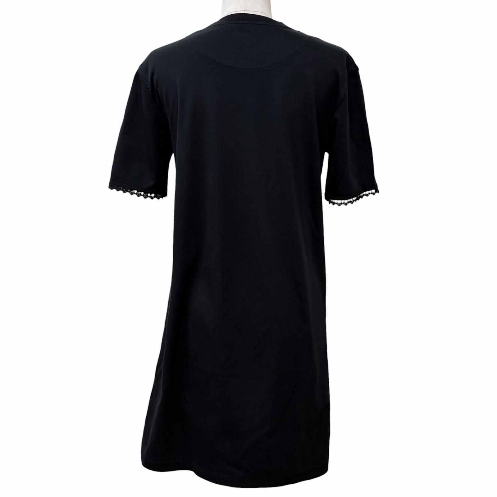 Hermes Cotton 100% Palefroi Calf Lace Short Sleeve T-Shirt Dress Black 34 — view 3