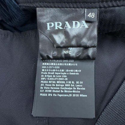 Prada Corduroy Triangle Logo Plate Shoulder Strap Overalls Navy 48 — view 9