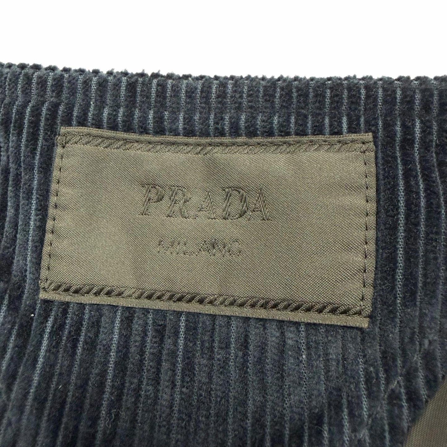 Prada Corduroy Triangle Logo Plate Shoulder Strap Overalls Navy 48 — view 7