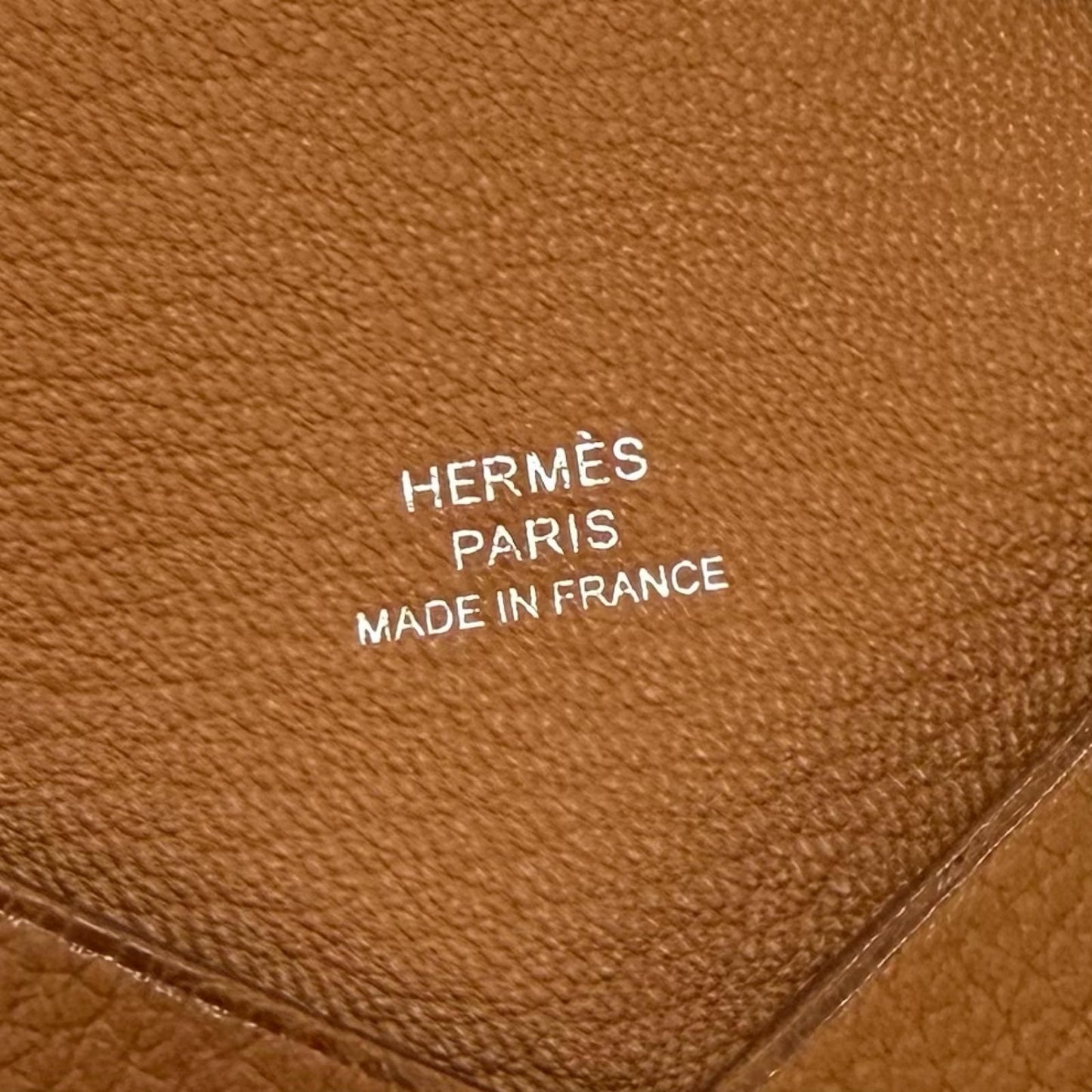 Hermes Calvi Veau Epsom Gold Bifold Coin Case Card — view 6
