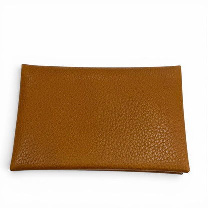 Hermes Calvi Veau Epsom Gold Bifold Coin Case Card — view 3