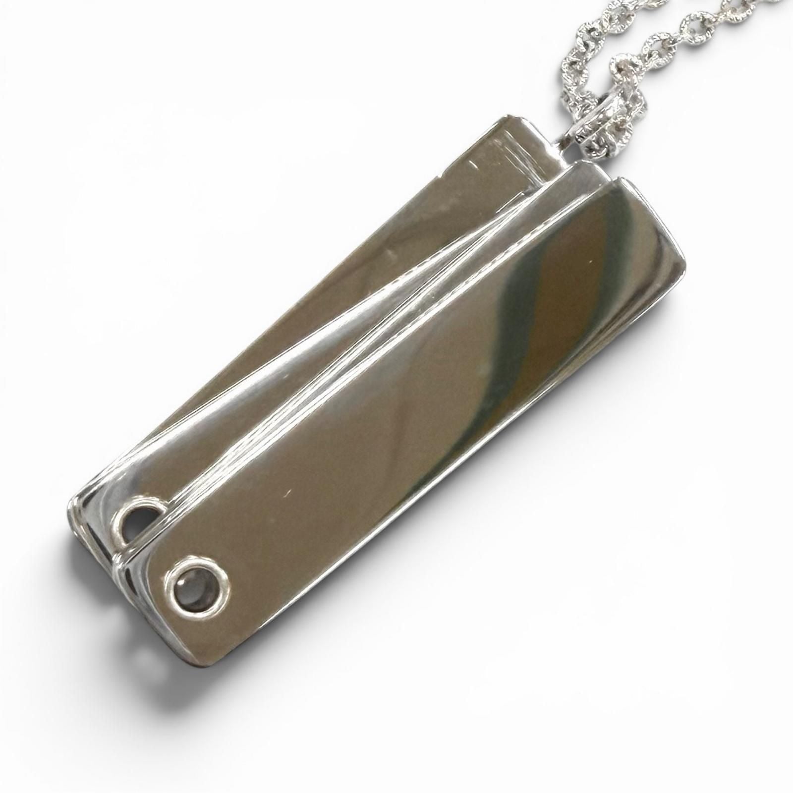 Chanel Log Major CC Logo Necklace Silver — view 3