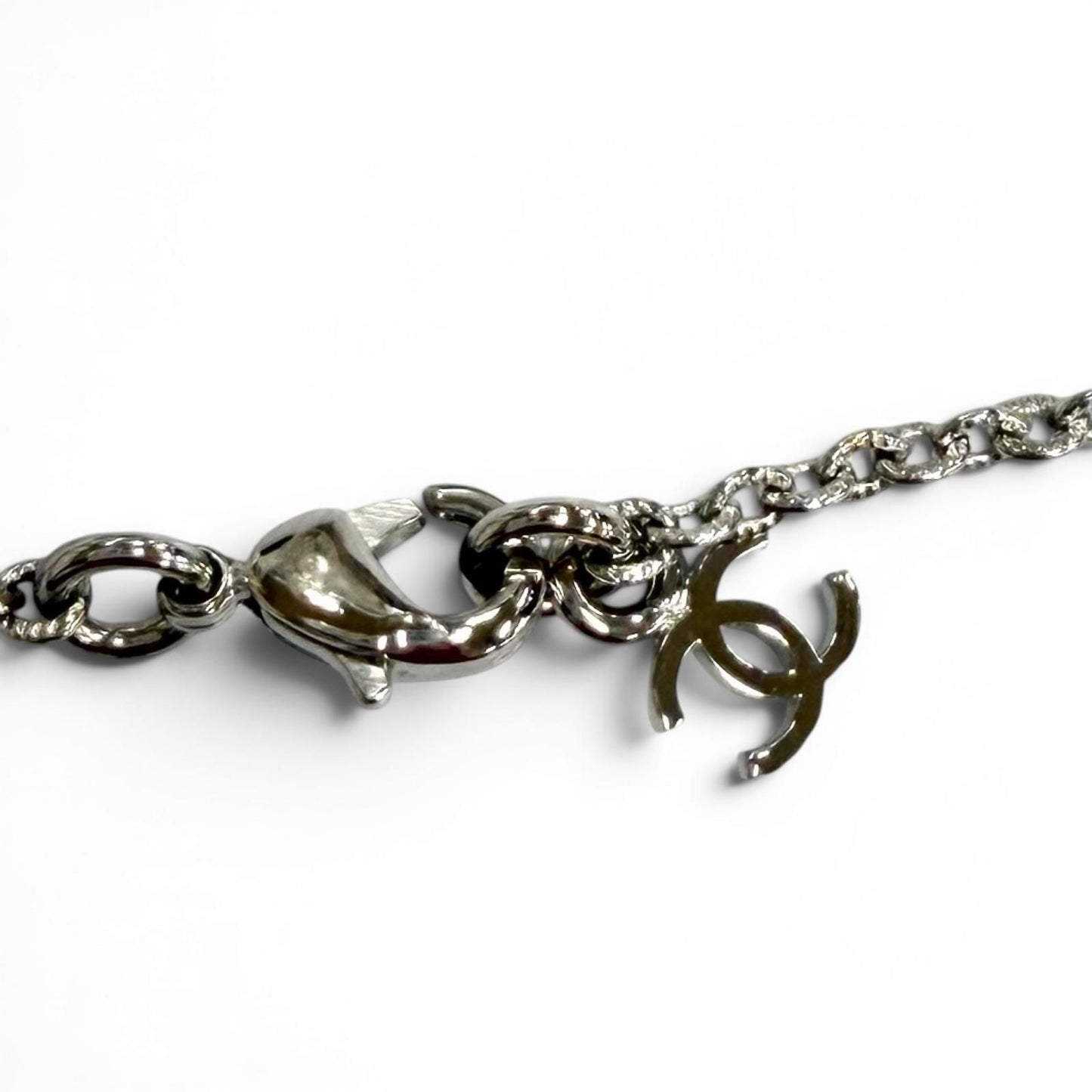 Chanel Log Major CC Logo Necklace Silver — view 7