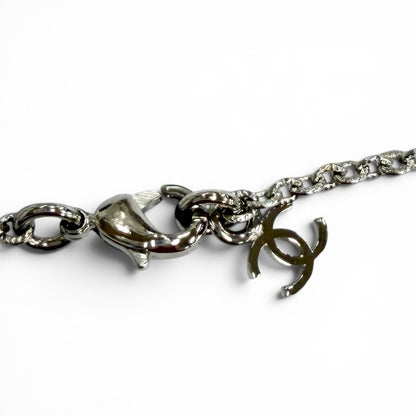 Chanel Log Major CC Logo Necklace Silver — view 7