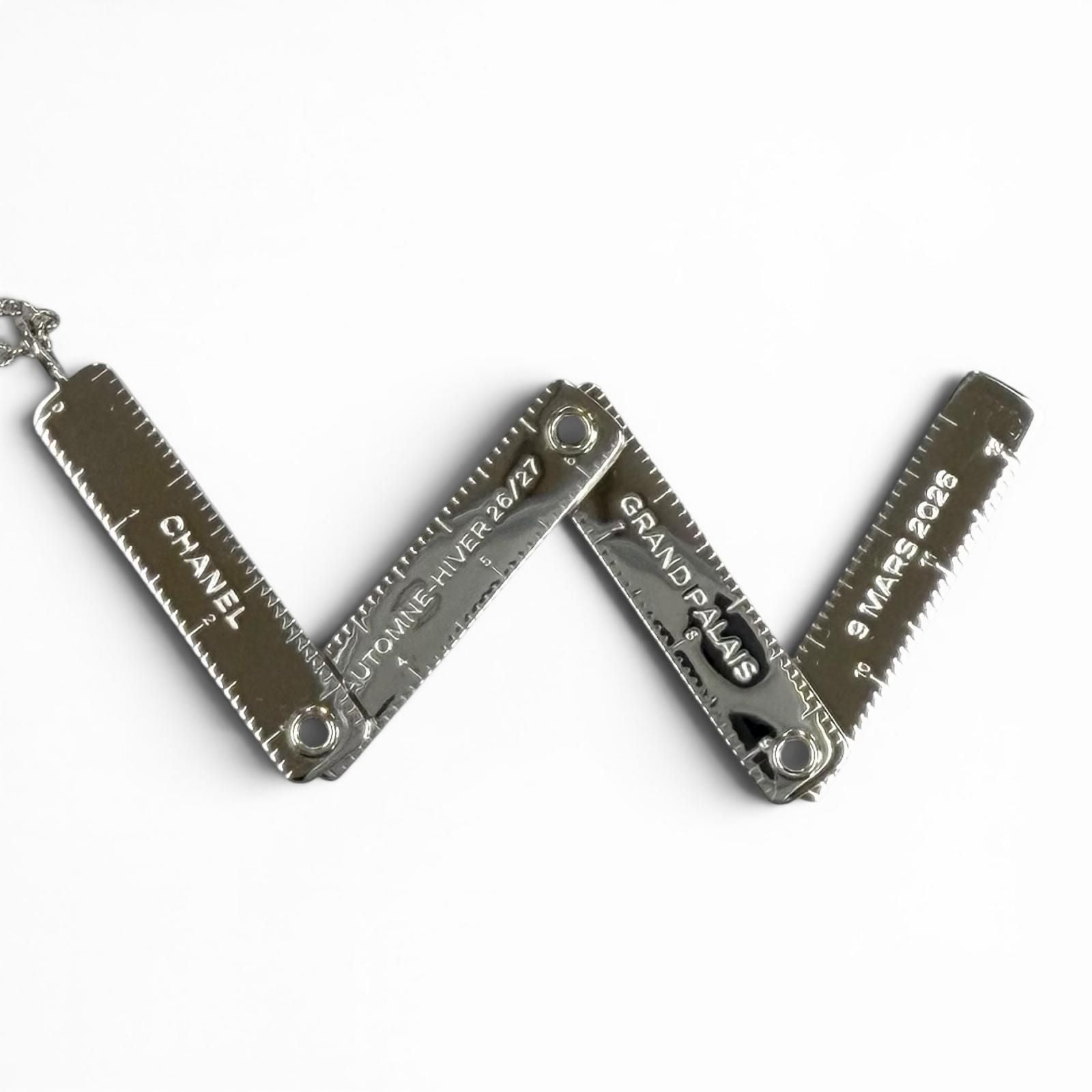 Chanel Log Major CC Logo Necklace Silver — view 8