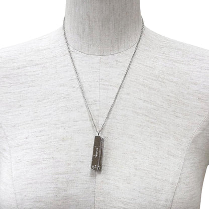 Chanel Log Major CC Logo Necklace Silver — view 4