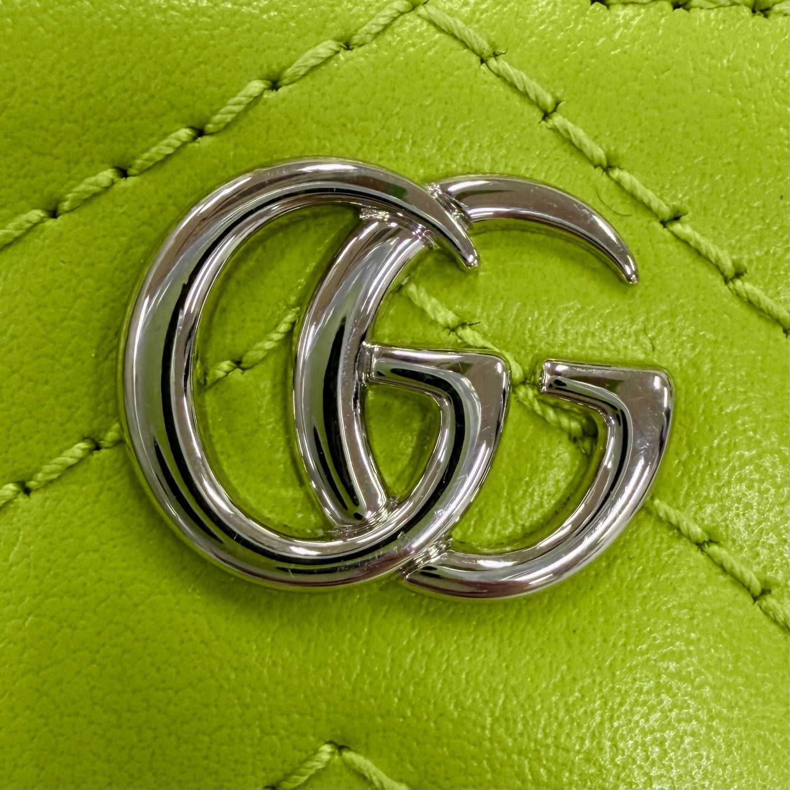 Gucci GG Marmont Double Leather Key Case Key Ring Coin Light Green Key Holder — view 8