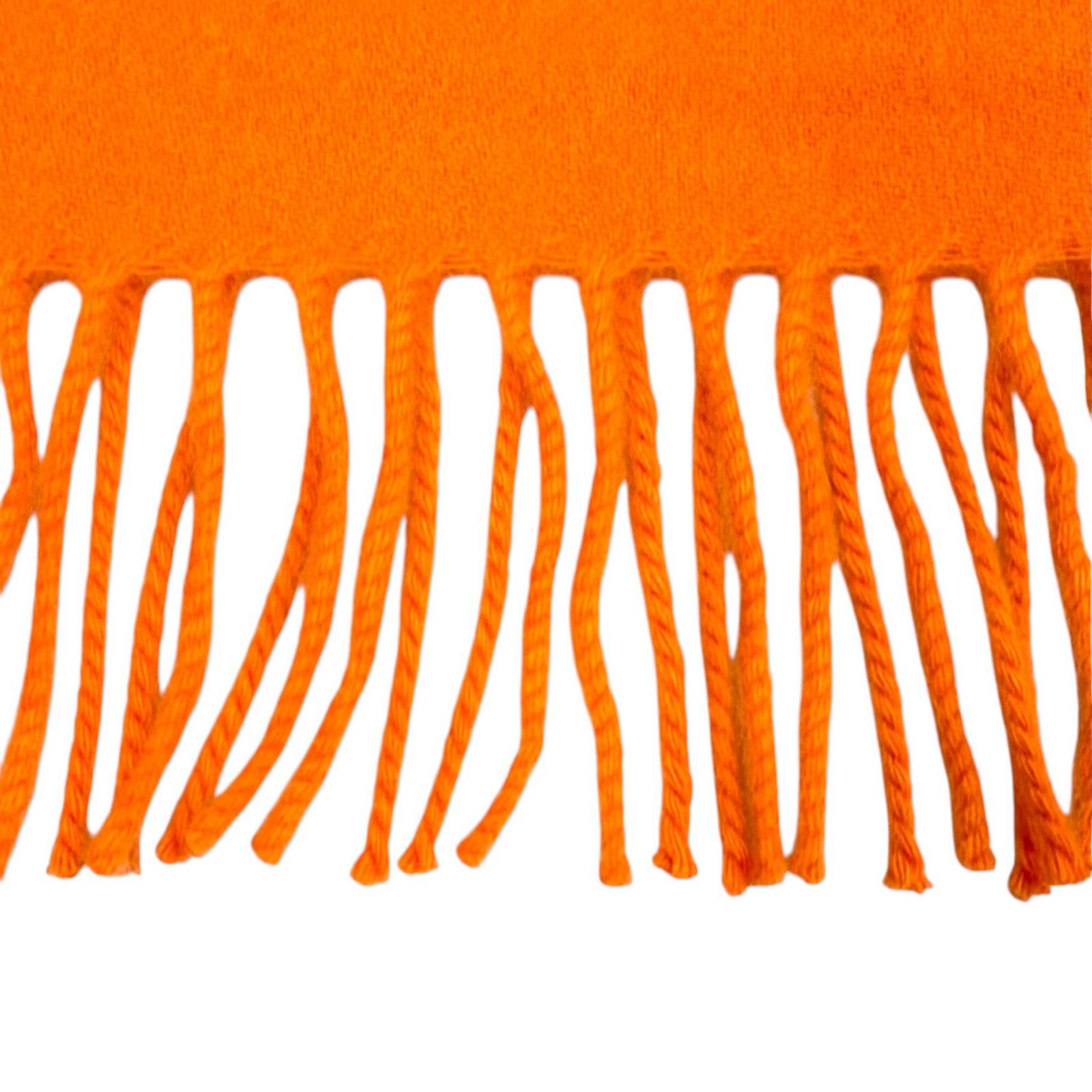 Hermes Cashmere Purchased in June Orange Badge Sowa Logo Embroidered Scarf with — view 5