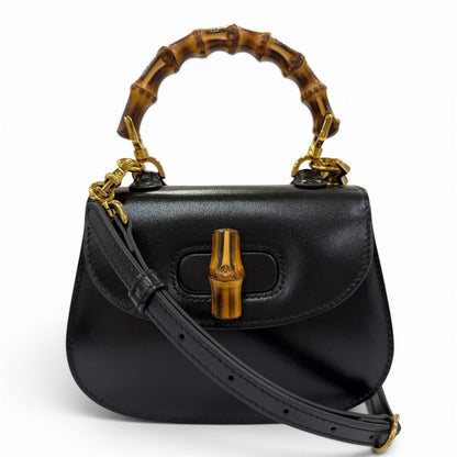 Gucci Bamboo Mini Bag Leather 2-Way Black