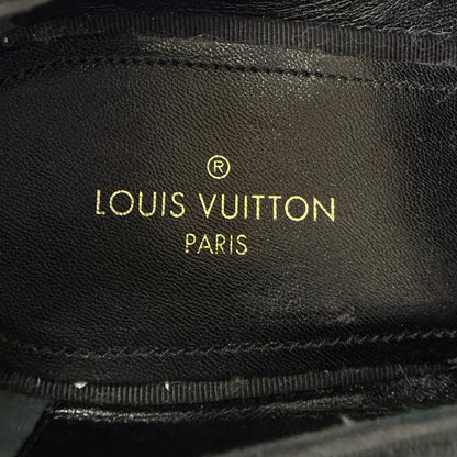 Louis Vuitton Velour Leather Logo Embroidery Slip on Moccasins Loafers Flat — view 7