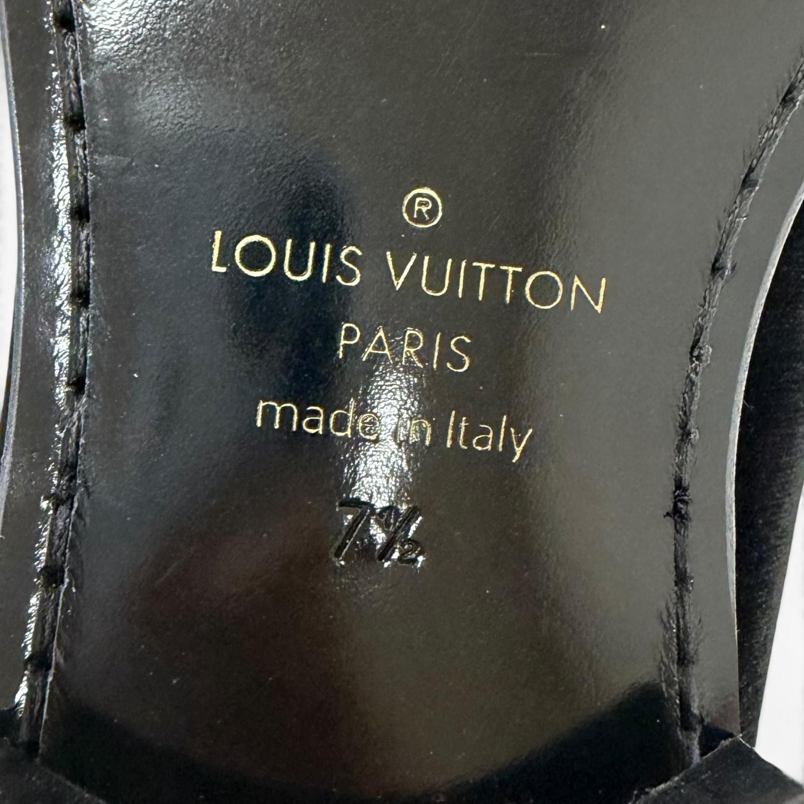Louis Vuitton Velour Leather Logo Embroidery Slip on Moccasins Loafers Flat — view 9