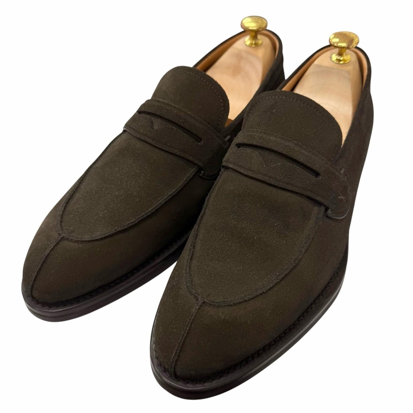 Louis Vuitton Sorbonne Loafers Suede Leather Goodyear Flex Moccasins Charcoal 8