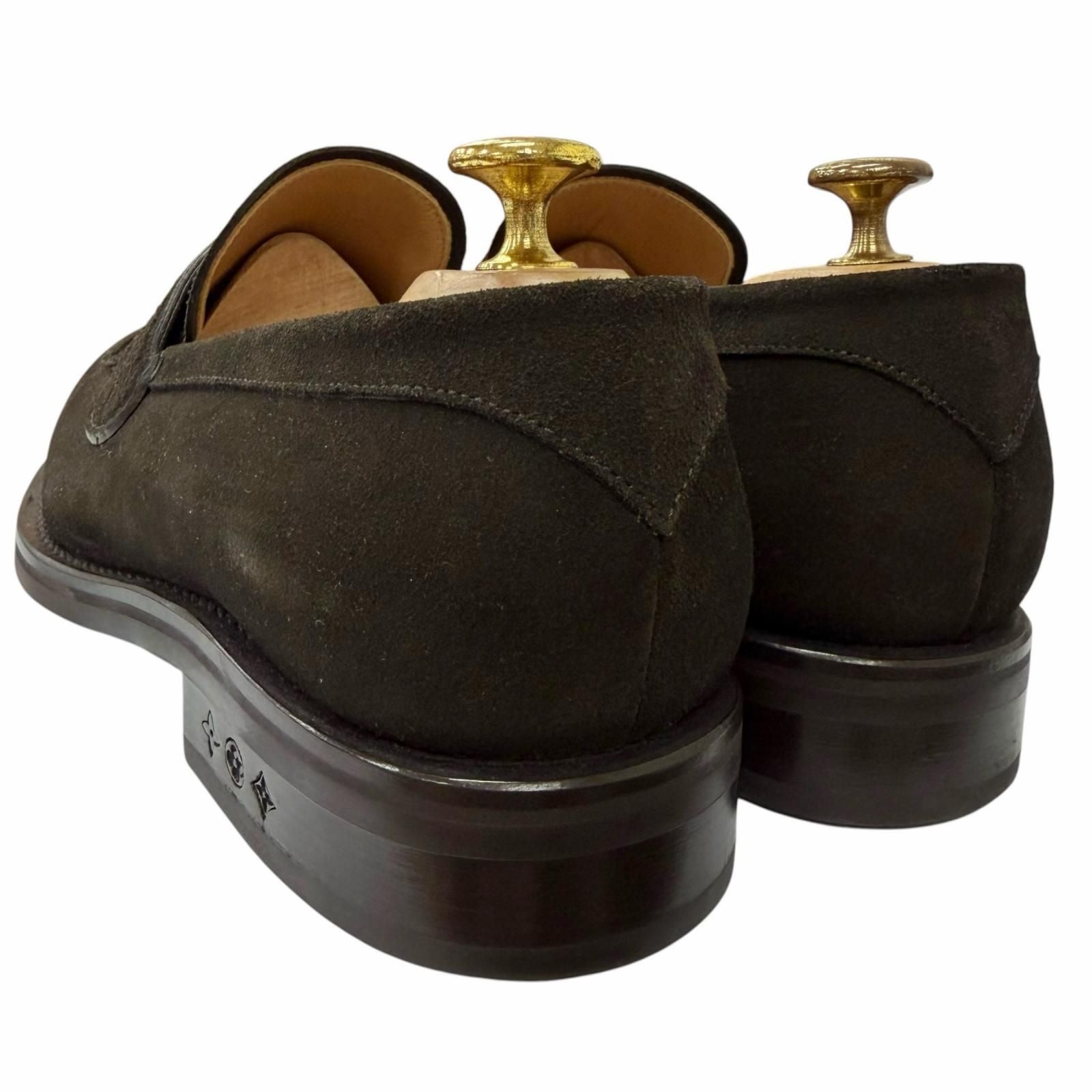 Louis Vuitton Sorbonne Loafers Suede Leather Goodyear Flex Moccasins Charcoal 8 — view 6