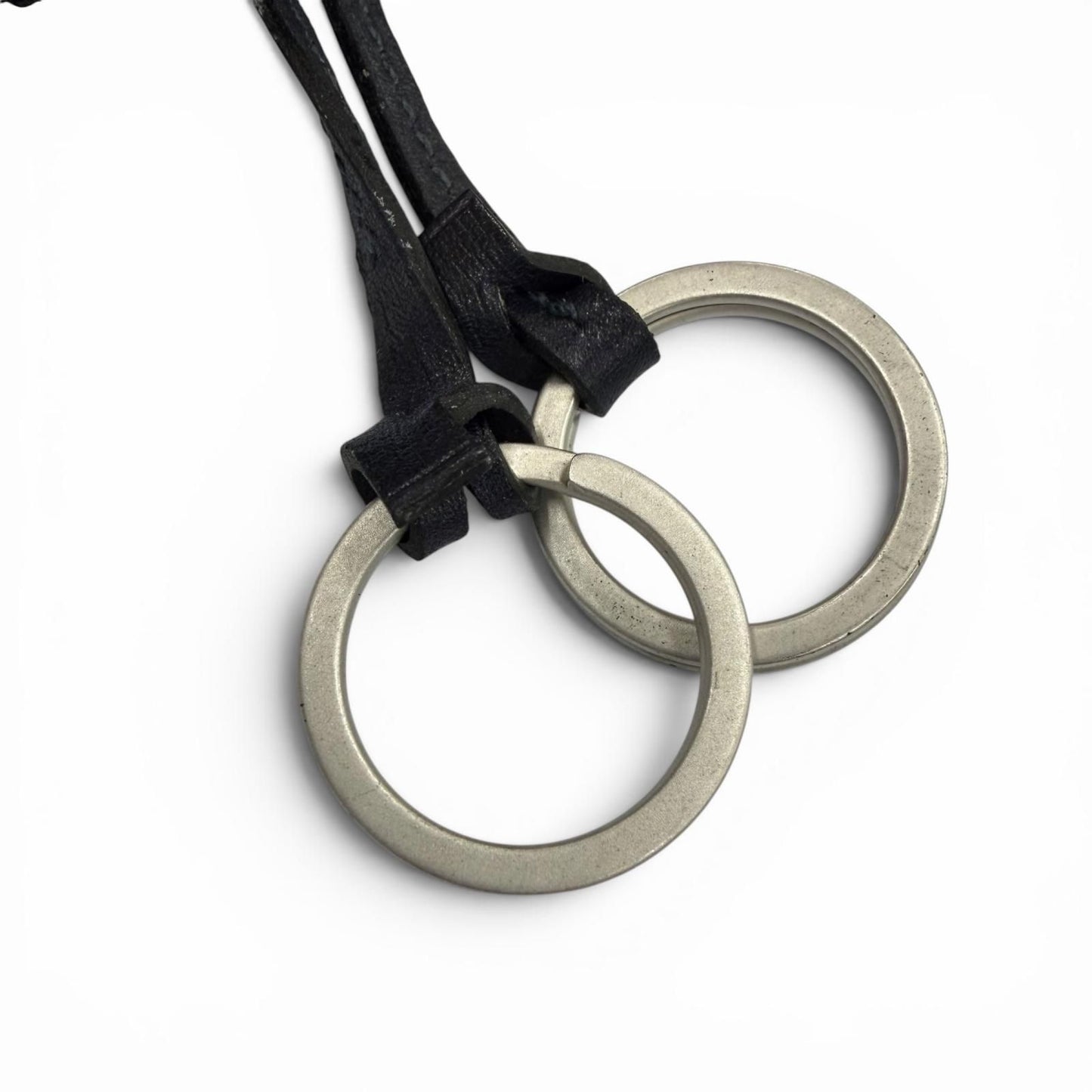 Hermes Vintage Leather Silver Martin Margiela Era Clochette Necklace Navy — view 5
