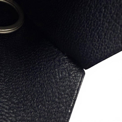Hermes Vintage Leather Silver Martin Margiela Era Clochette Necklace Navy — view 7