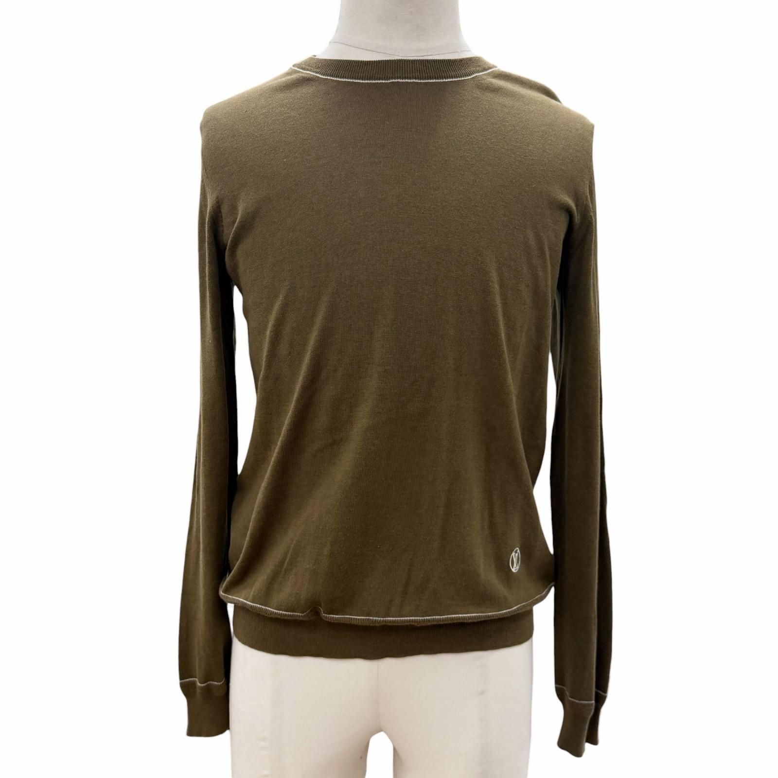Louis Vuitton Silk Cashmere Blend LV Circle Embroidery Crew Neck High Gee Knit