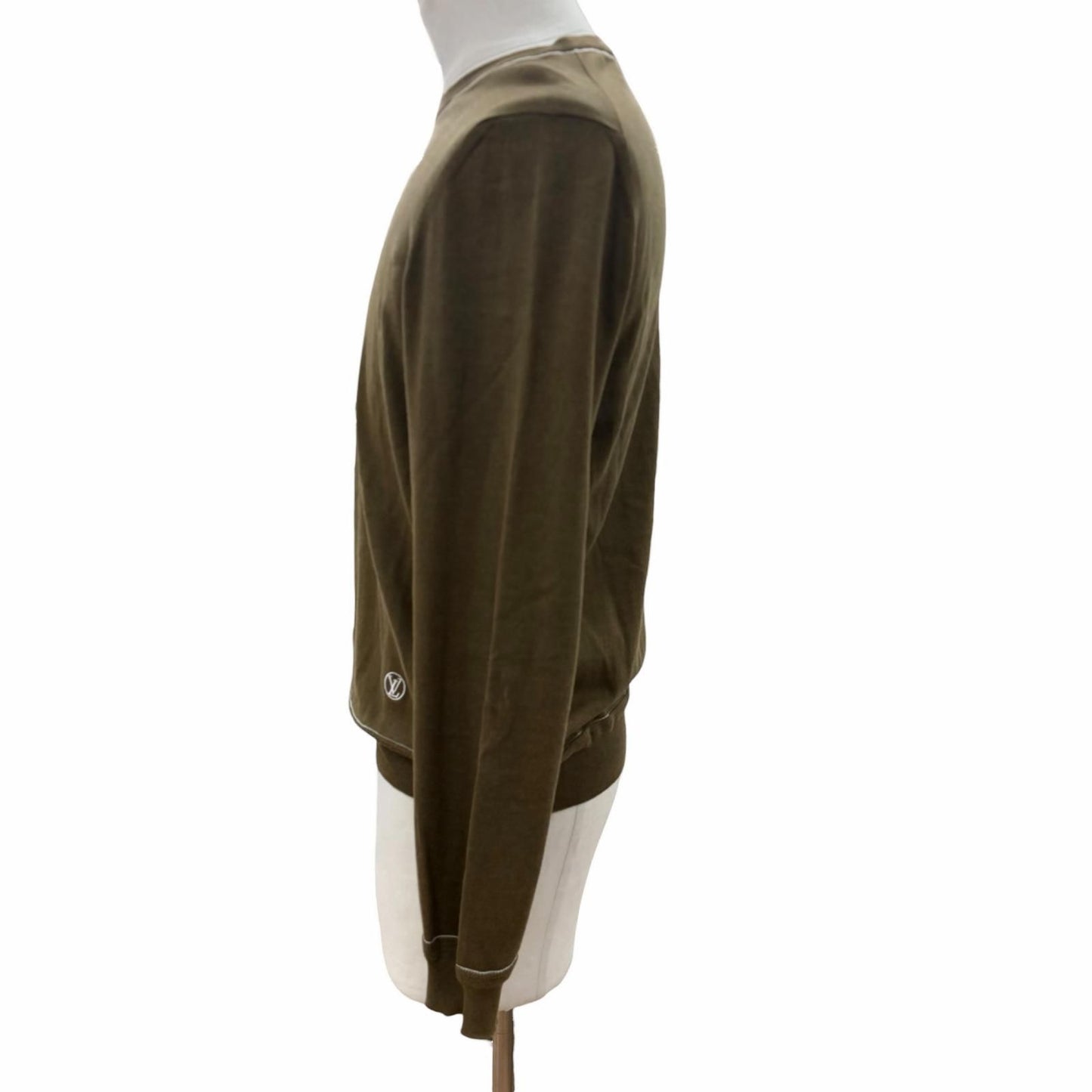 Louis Vuitton Silk Cashmere Blend LV Circle Embroidery Crew Neck High Gee Knit — view 3