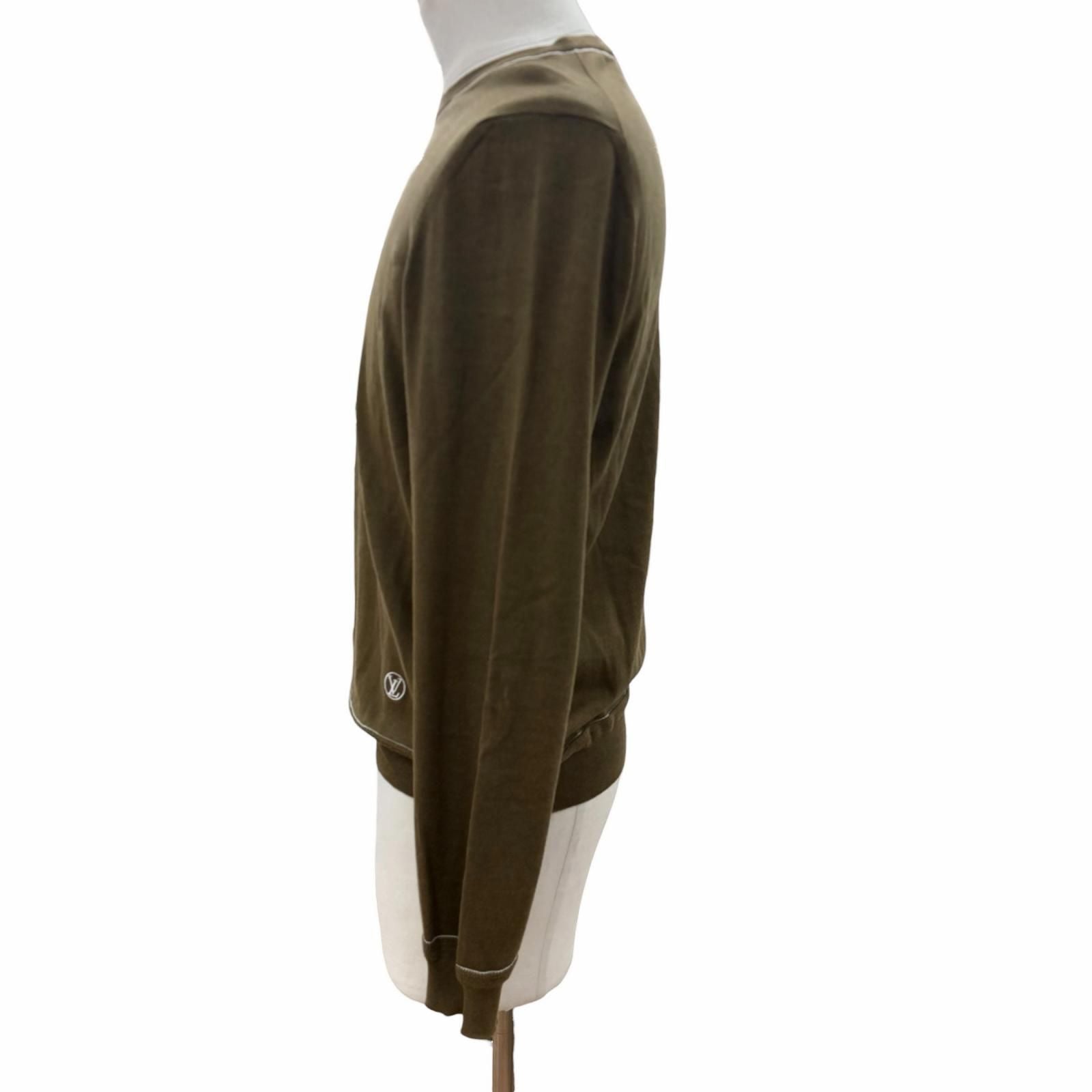 Louis Vuitton Silk Cashmere Blend LV Circle Embroidery Crew Neck High Gee Knit — view 3