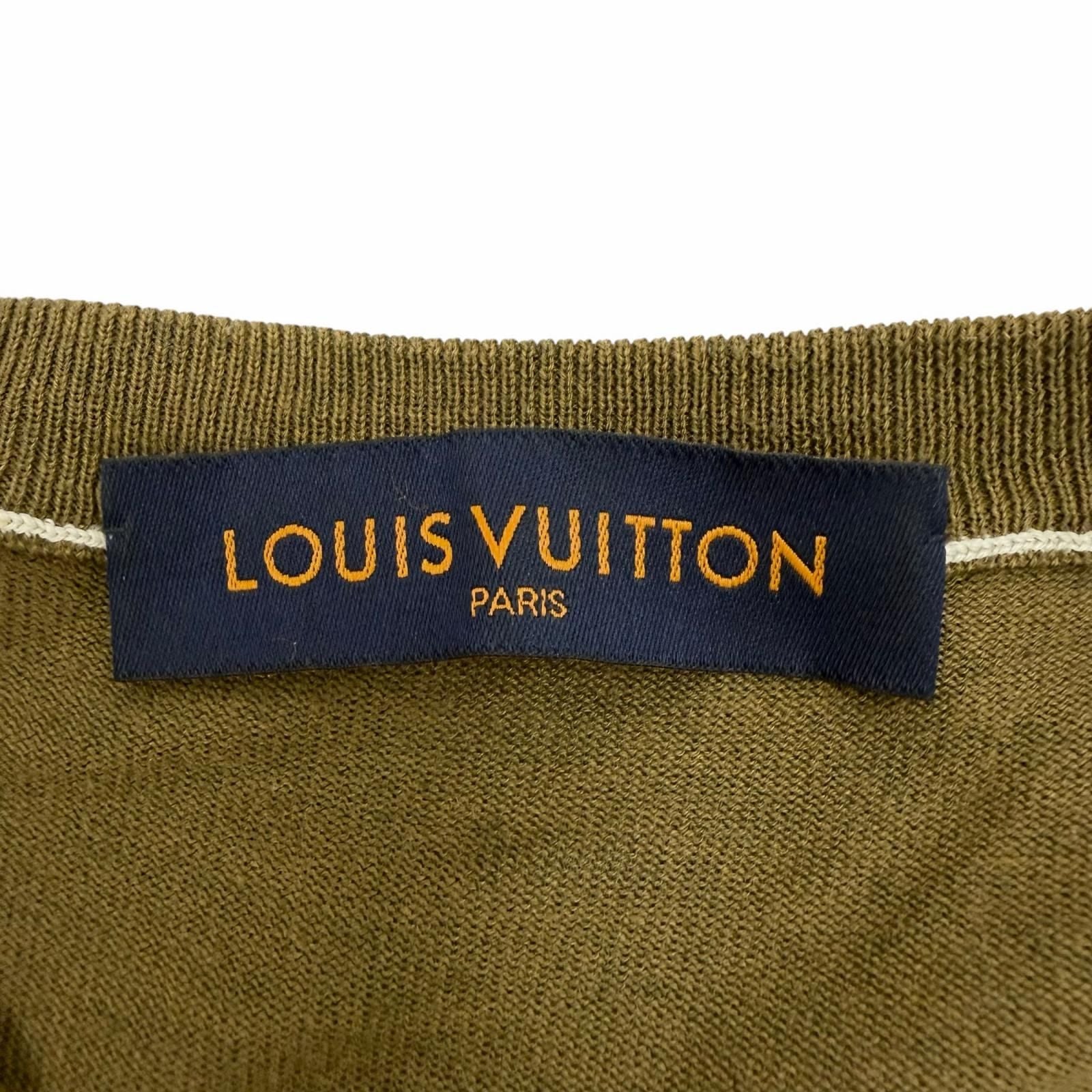 Louis Vuitton Silk Cashmere Blend LV Circle Embroidery Crew Neck High Gee Knit — view 6