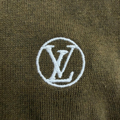 Louis Vuitton Silk Cashmere Blend LV Circle Embroidery Crew Neck High Gee Knit — view 5