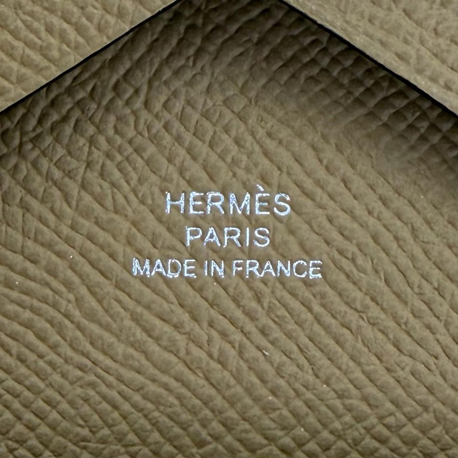 Hermes Calvi Duo Veau Epsom Dune Silver Series Compact Wallet Bifold — view 9