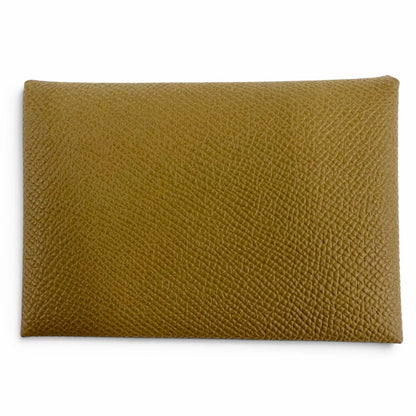 Hermes Calvi Duo Veau Epsom Dune Silver Series Compact Wallet Bifold