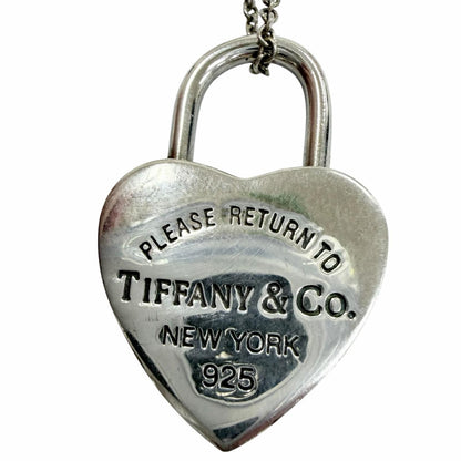 Tiffany & Co Return to Heart Lock Necklace 925 Pendant Silver