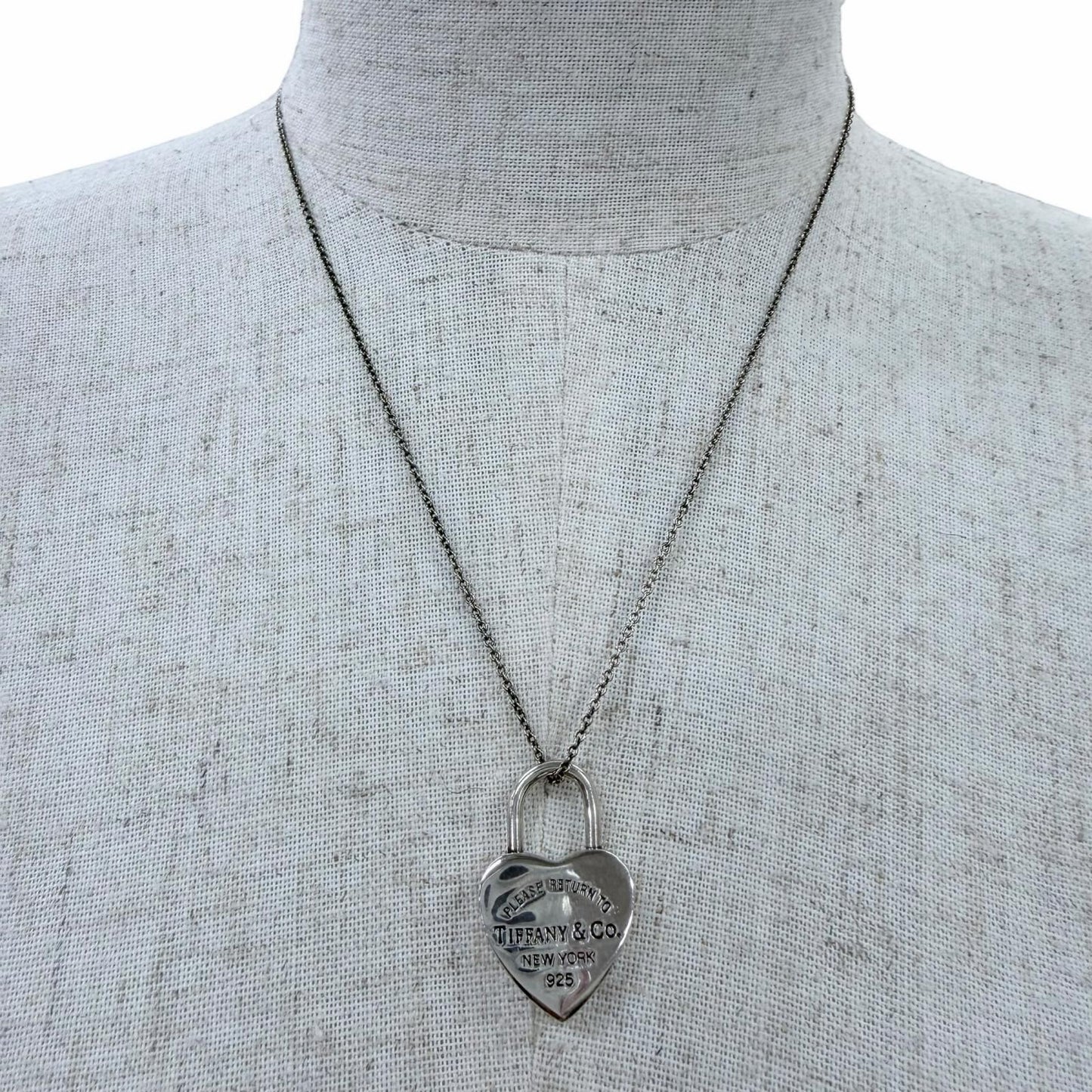 Tiffany & Co Return to Heart Lock Necklace 925 Pendant Silver — view 3