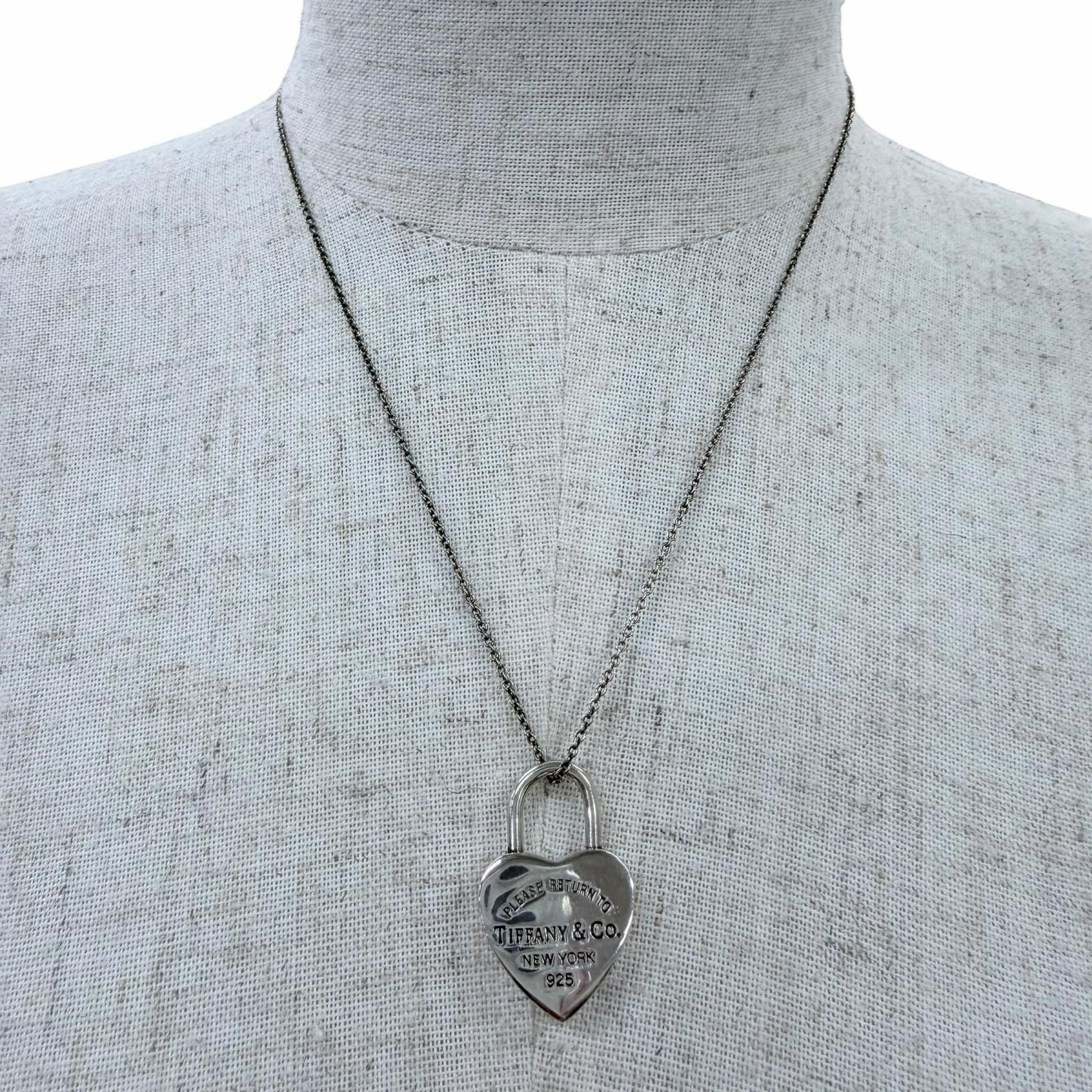Tiffany & Co Return to Heart Lock Necklace 925 Pendant Silver — view 3