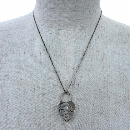 Tiffany & Co Return to Heart Lock Necklace 925 Pendant Silver — view 3