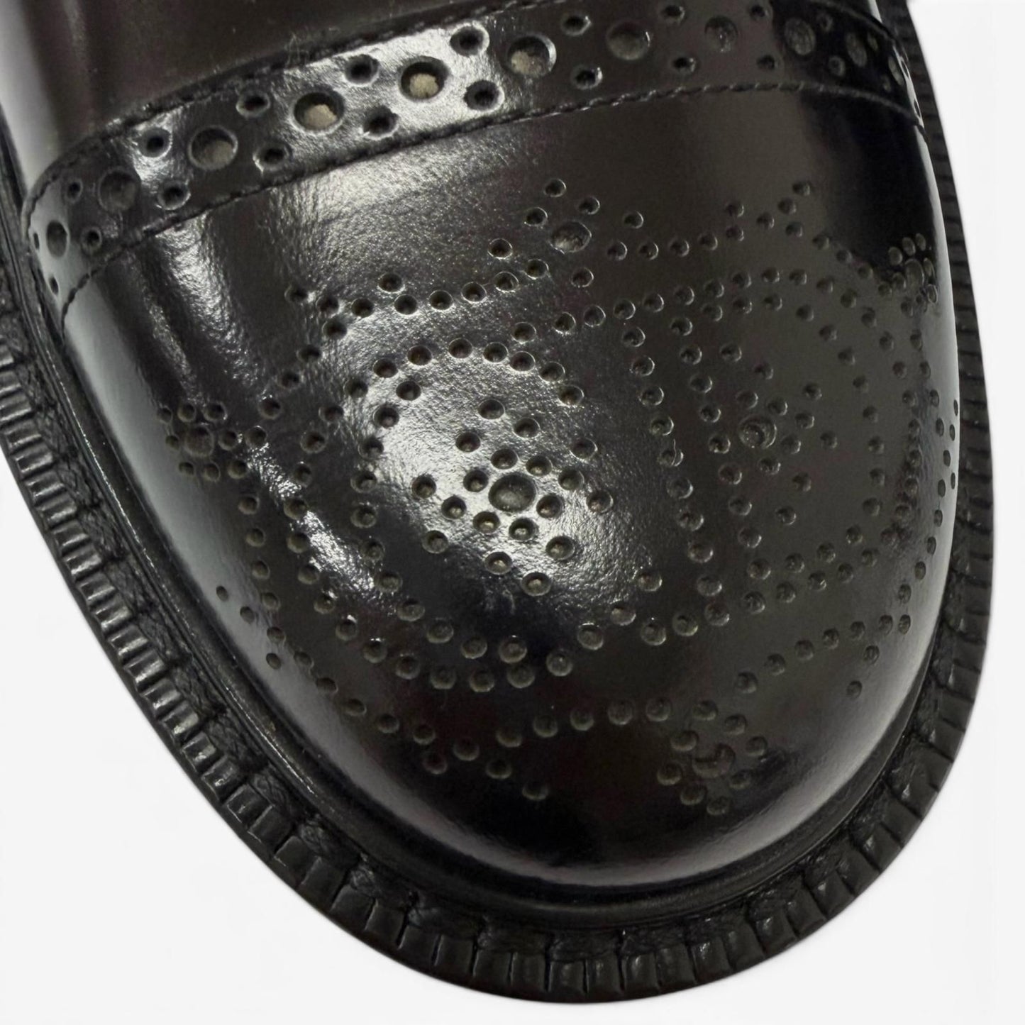 Dior Homme Leather CD Logo Medallion Punched Cap Toe Double Monk Strap Dress — view 6