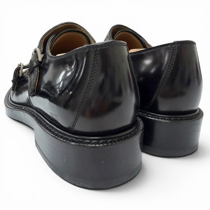 Dior Homme Leather CD Logo Medallion Punched Cap Toe Double Monk Strap Dress — view 5