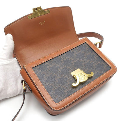 Celine Teen Triomphe Shoulder Bag with — view 6