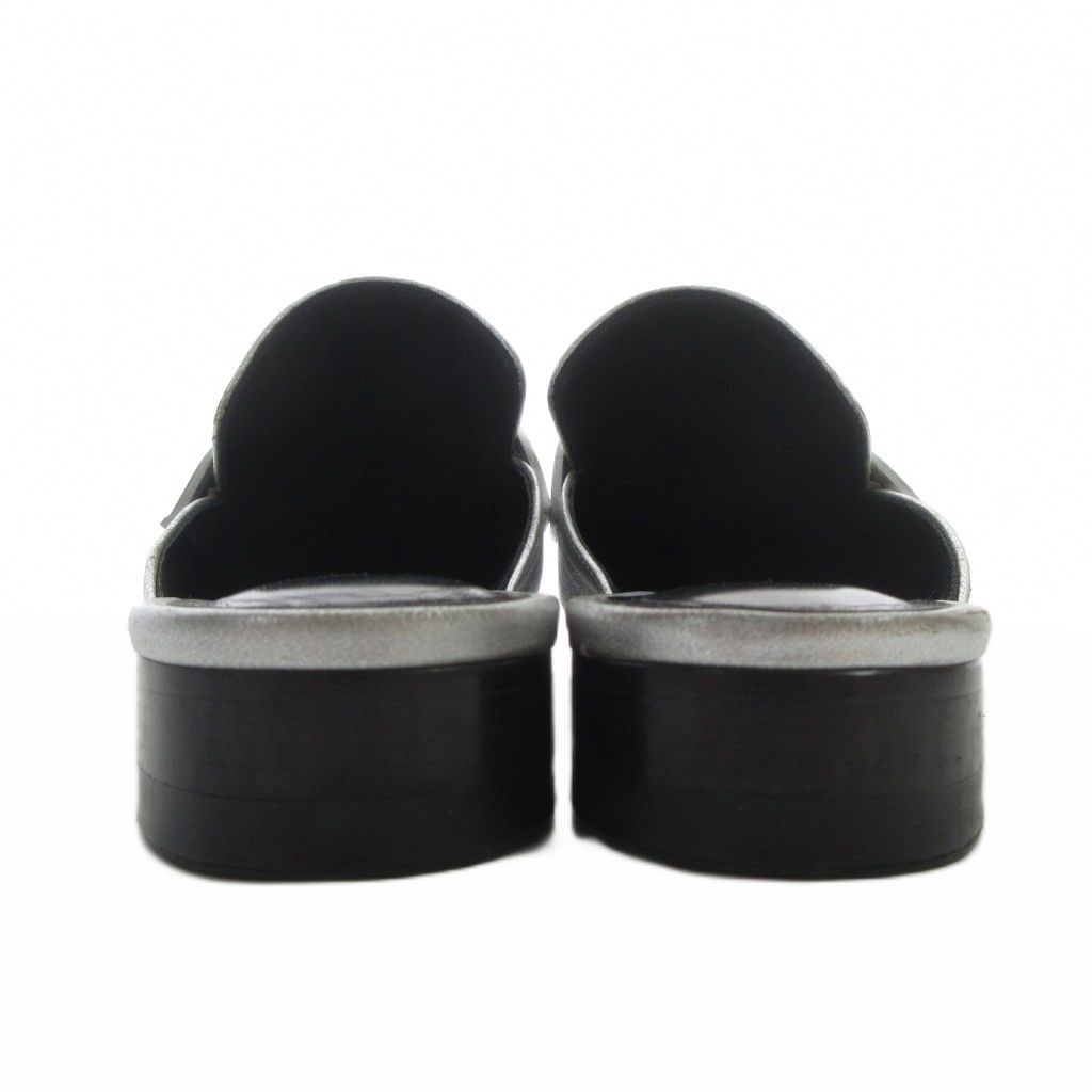 Hermes Constance Trocadero Mules Metallic Semelle Cuir 34 Silver — view 4