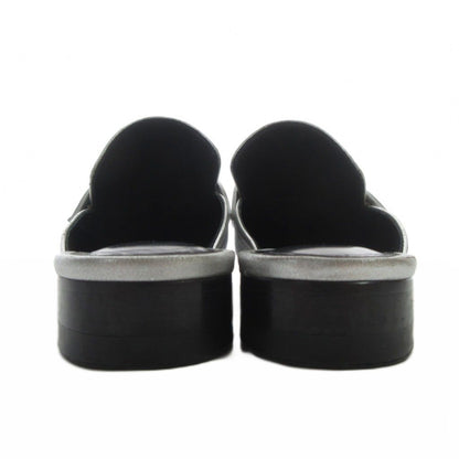 Hermes Constance Trocadero Mules Metallic Semelle Cuir 34 Silver — view 4