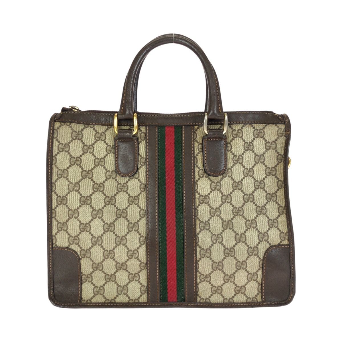 Gucci Sherry Line Beige Brown Gold 24 Tote